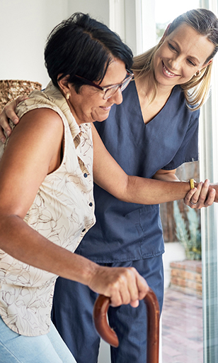 Carewell caregiver providing care at home