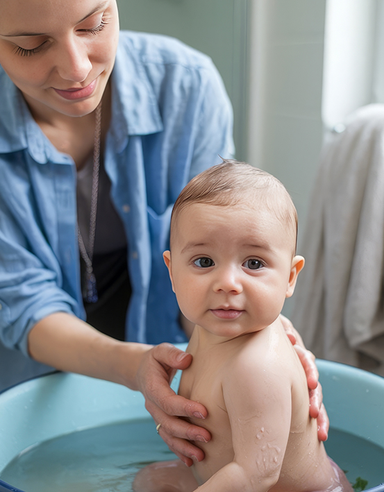 Carewell caregiver looking after a child at home
