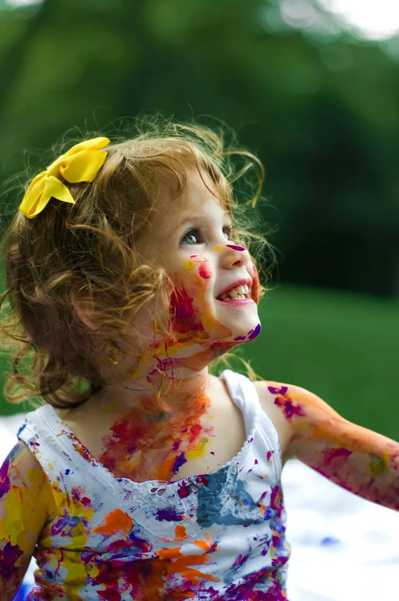 Smiling child outdoors